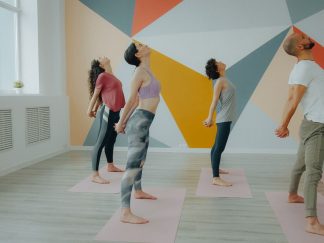 Students in a flowing sequence